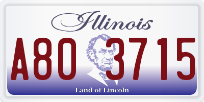 IL license plate A803715