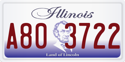 IL license plate A803722