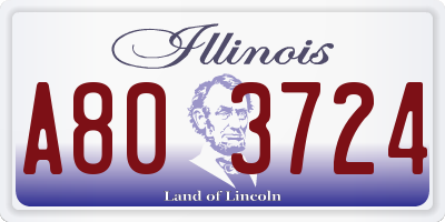 IL license plate A803724