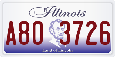 IL license plate A803726