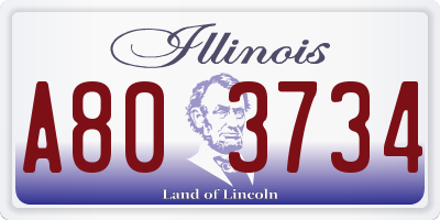 IL license plate A803734