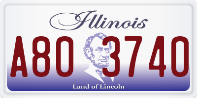 IL license plate A803740