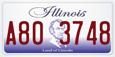 IL license plate A803748