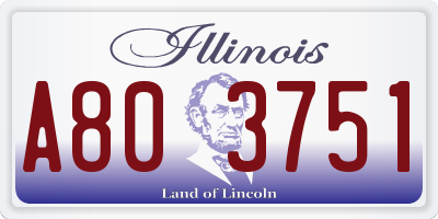 IL license plate A803751
