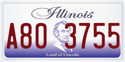 IL license plate A803755