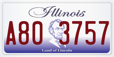 IL license plate A803757