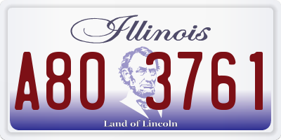 IL license plate A803761