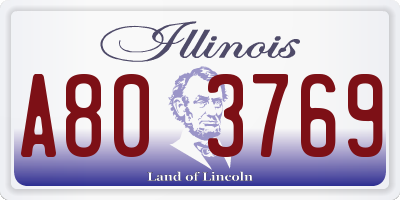 IL license plate A803769
