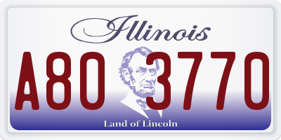 IL license plate A803770
