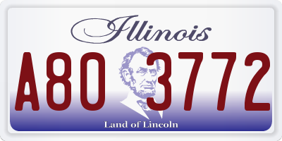 IL license plate A803772