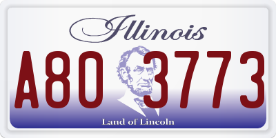 IL license plate A803773
