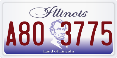 IL license plate A803775
