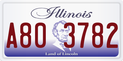 IL license plate A803782