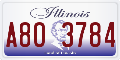IL license plate A803784