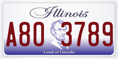 IL license plate A803789
