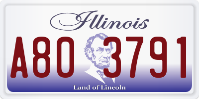IL license plate A803791