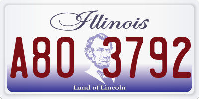 IL license plate A803792
