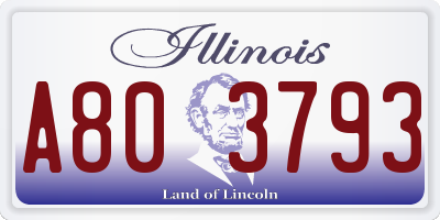 IL license plate A803793