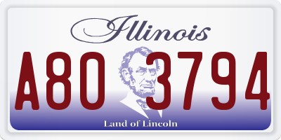 IL license plate A803794