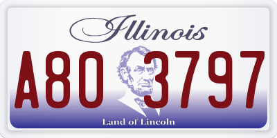 IL license plate A803797