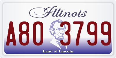 IL license plate A803799