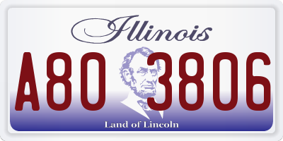 IL license plate A803806