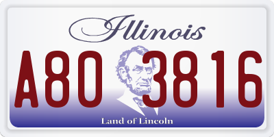 IL license plate A803816