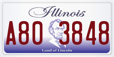 IL license plate A803848