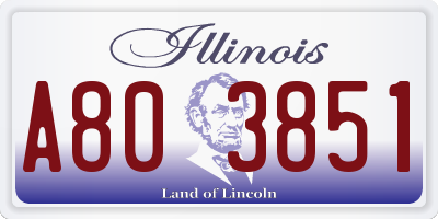 IL license plate A803851