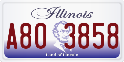 IL license plate A803858