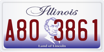 IL license plate A803861