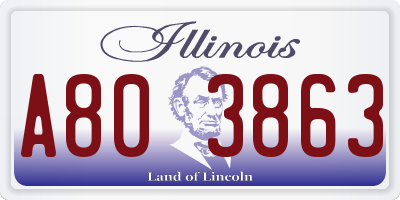 IL license plate A803863
