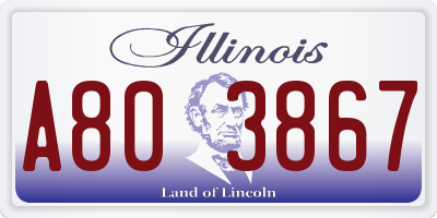 IL license plate A803867