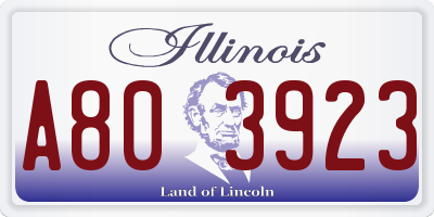 IL license plate A803923