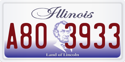 IL license plate A803933