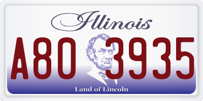 IL license plate A803935