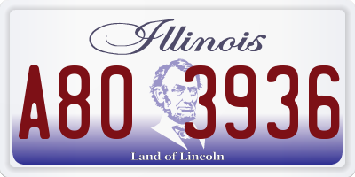 IL license plate A803936