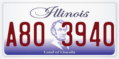 IL license plate A803940