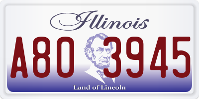 IL license plate A803945