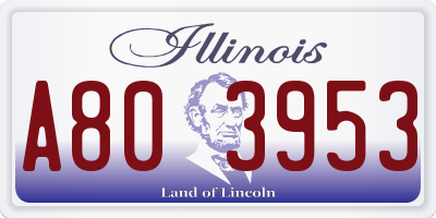 IL license plate A803953