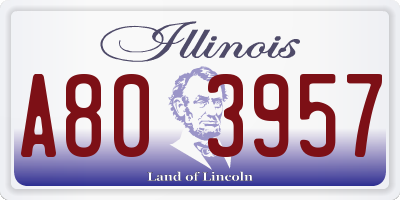 IL license plate A803957