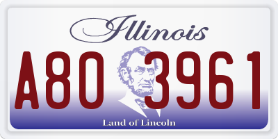 IL license plate A803961
