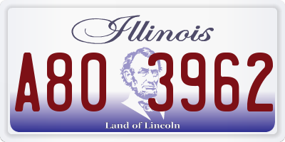 IL license plate A803962