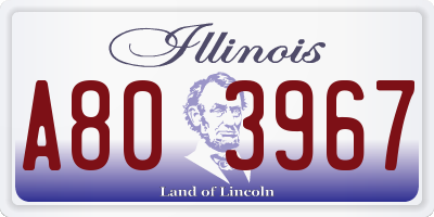 IL license plate A803967