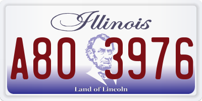 IL license plate A803976
