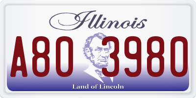 IL license plate A803980
