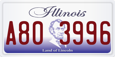IL license plate A803996
