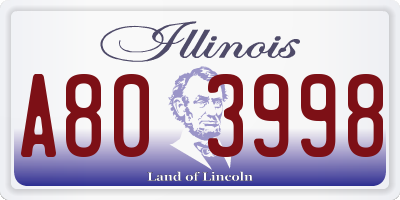 IL license plate A803998