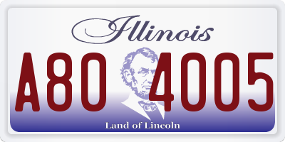IL license plate A804005