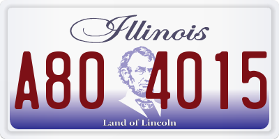IL license plate A804015